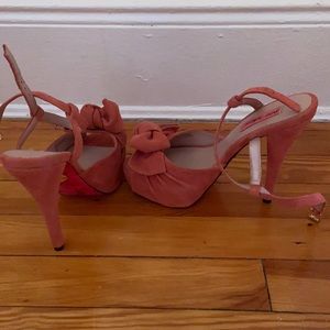 rose/pink suede betsey johnson heels